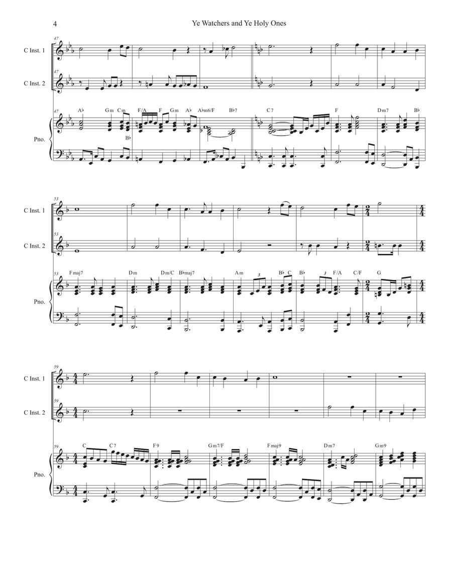Ye Watchers and Ye Holy Ones (Duet for C-Instruments) Piano scores gallery preview page 5