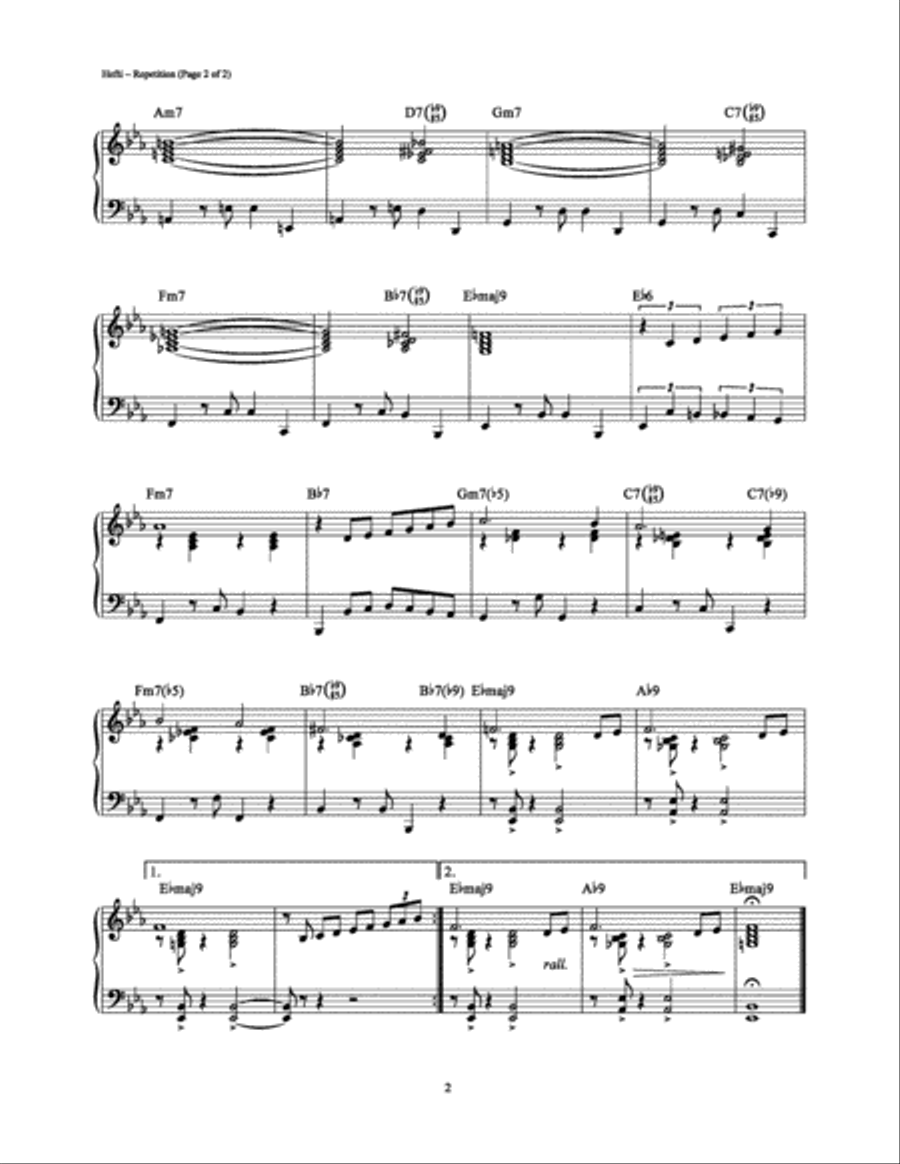 Repetition Repetition Piano Solo scores gallery preview page 2