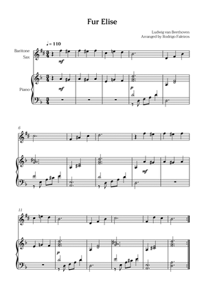 Fur Elise (for beginners - solo baritone sax with piano accompaniment)