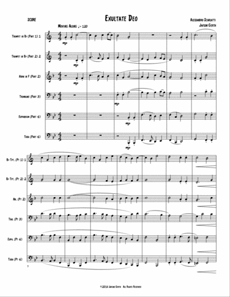 Exultate Deo (Flexible Brass Instrumentation) Brass Ensemble scores gallery preview page 1
