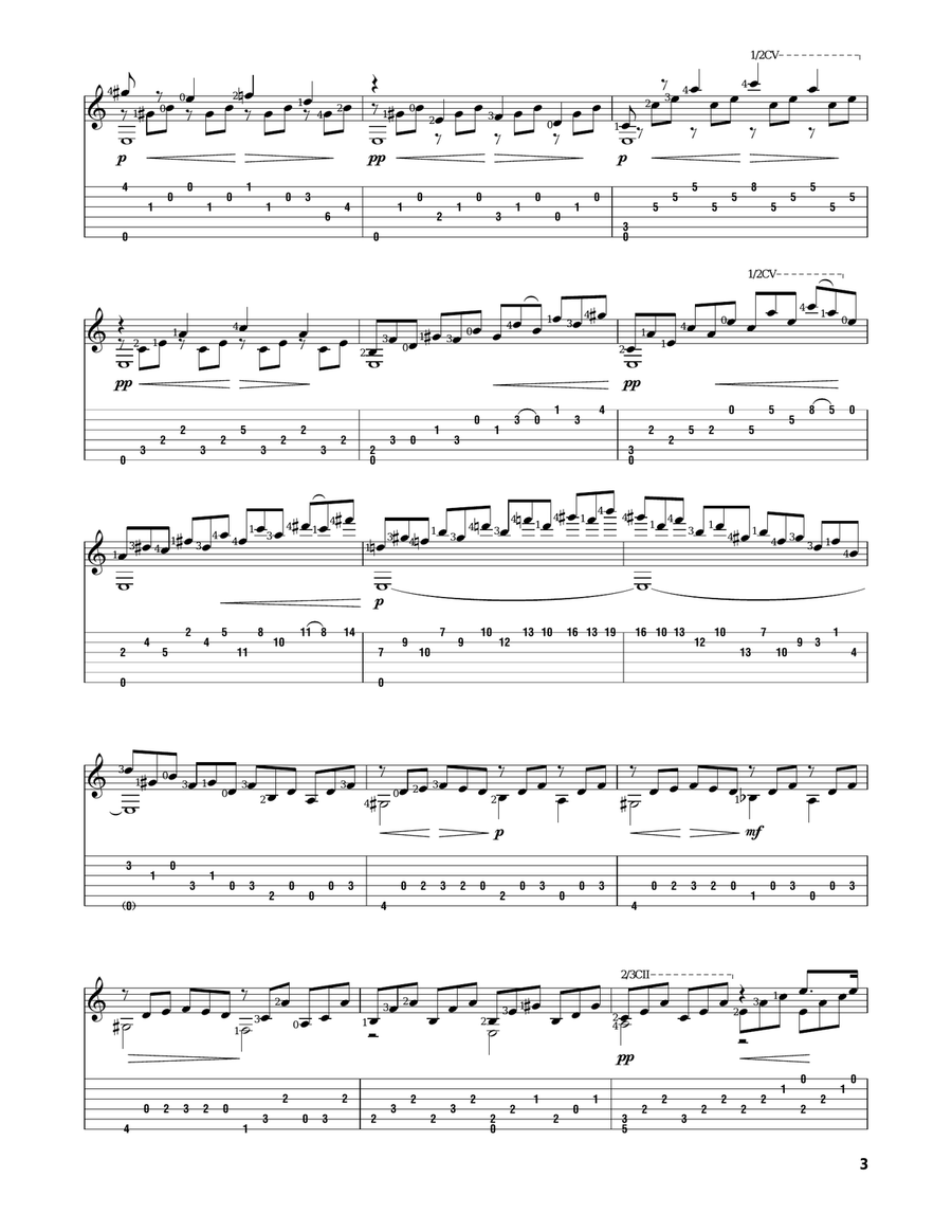 Moonlight Sonata (Sonata Quasi Una Fantasia, Op. 27, No. 2 - First Movement) (arr. Elias Barreiro) Acoustic Guitar scores gallery preview page 3