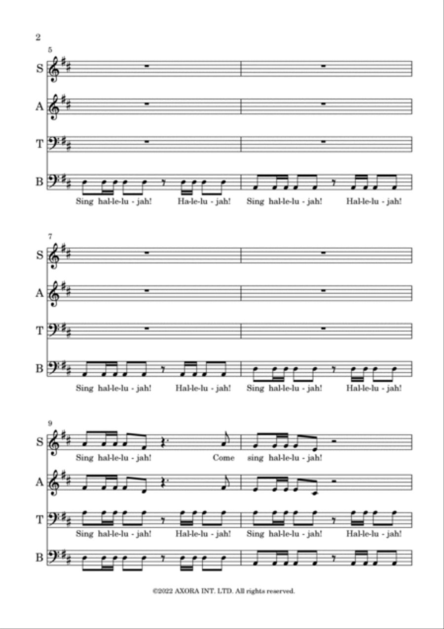 Sing Hallelujah! 4-Part scores gallery preview page 2