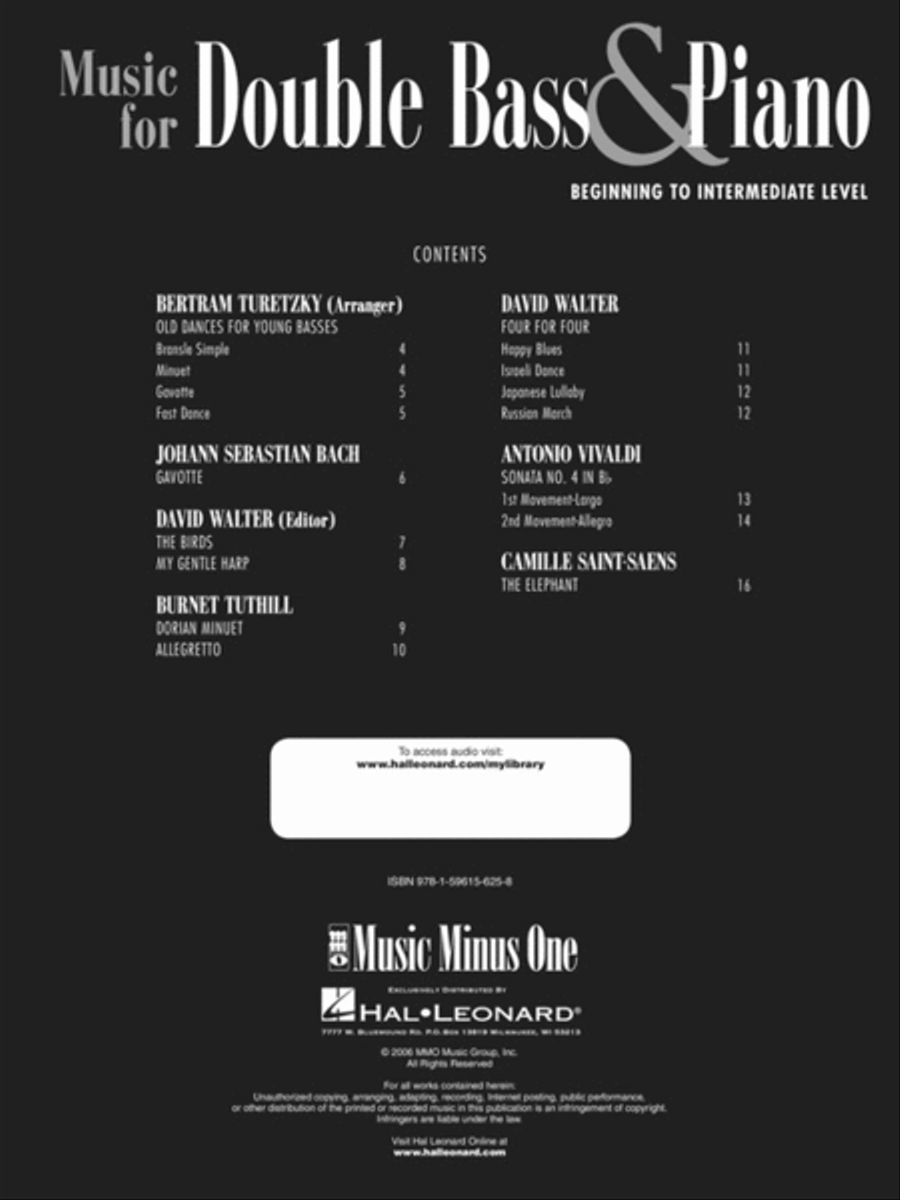 Music for Double Bass and Piano Double Bass scores gallery preview page 2