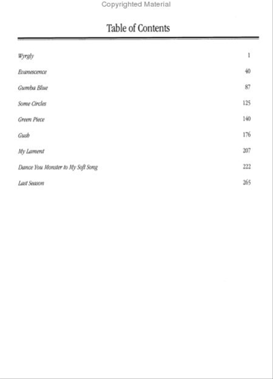 Evanescence, Complete Scores