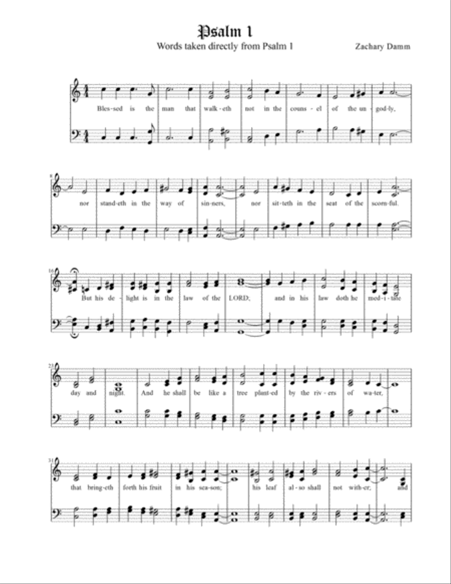 Psalm 1 4-Part scores gallery preview page 2