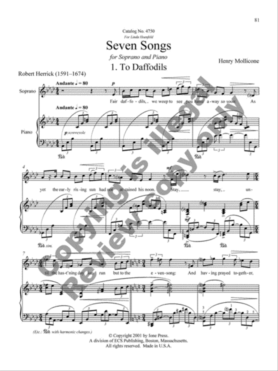 Collected Songs for Soprano and Piano Soprano Voice scores gallery preview page 41