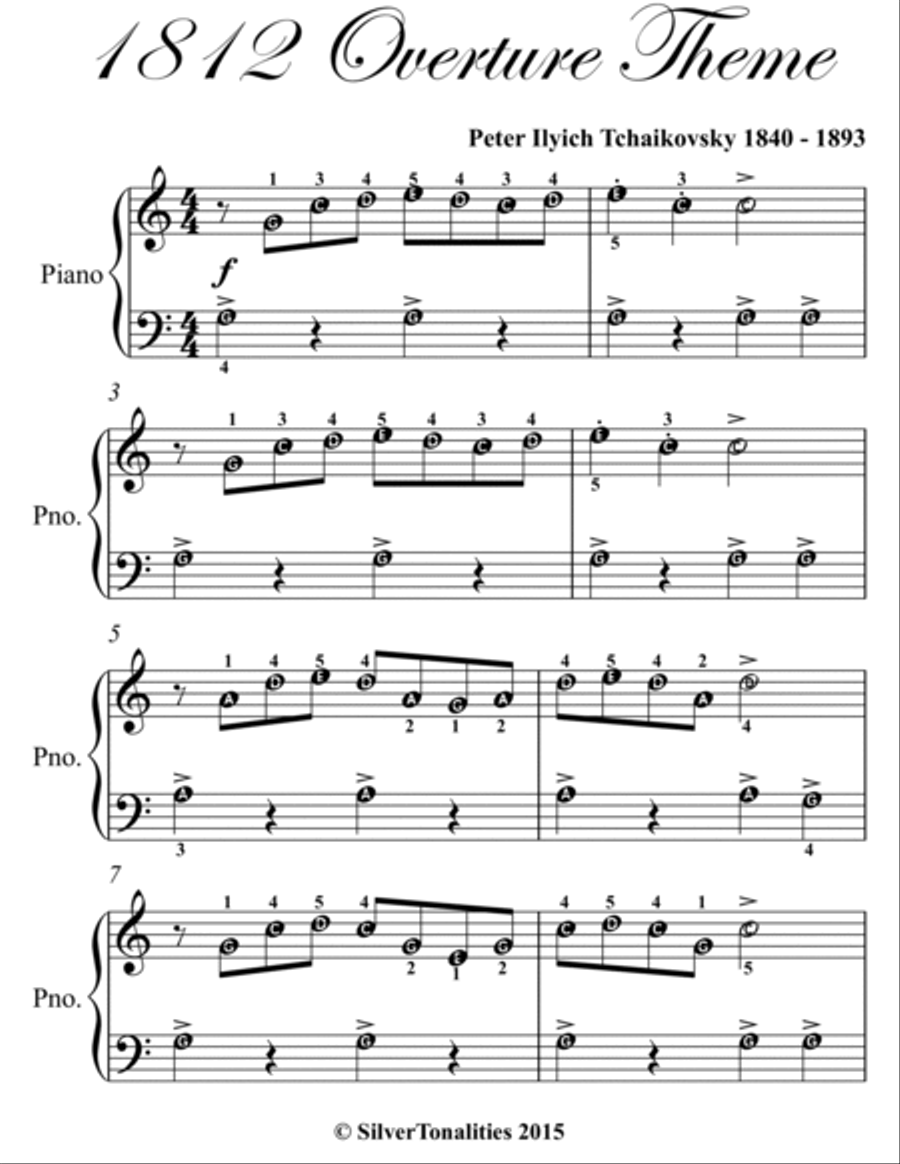 1812 Overture Theme Easiest Piano Sheet Music Easy Piano scores gallery preview page 2