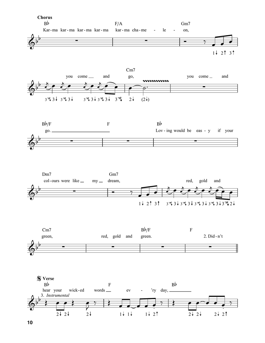 Karma Chameleon Harmonica scores gallery preview page 3