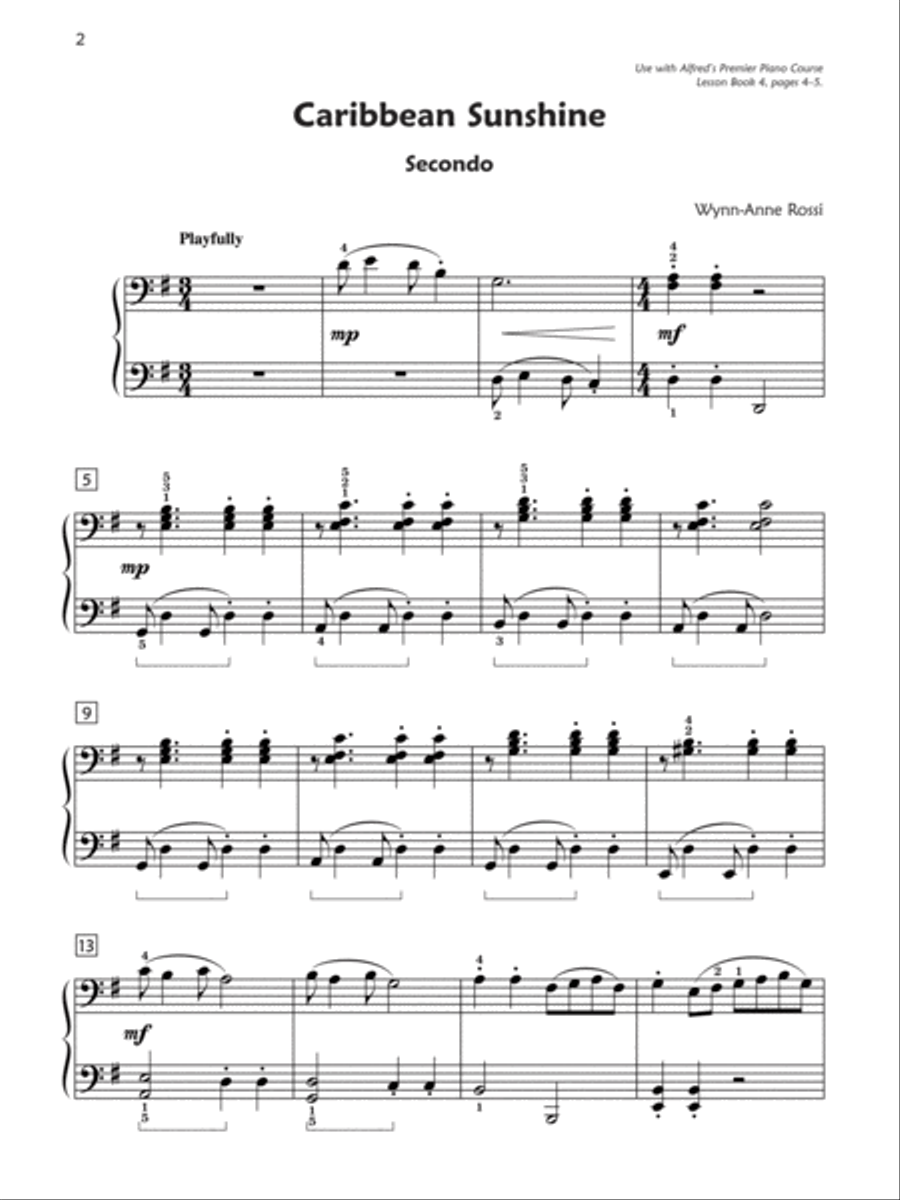 Premier Piano Course, Duet 4 Piano Method scores gallery preview page 2