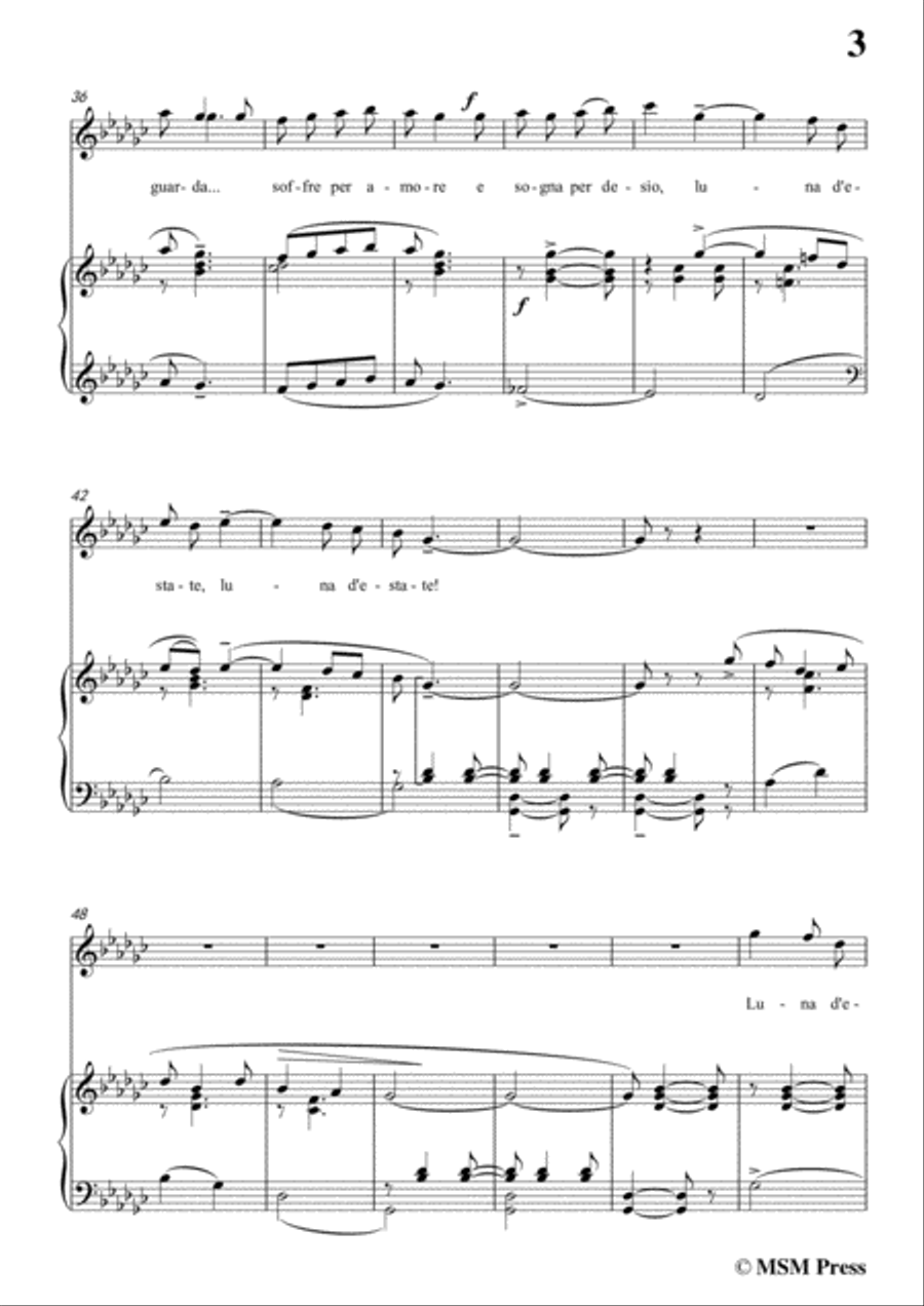 Tosti-Luna d'estate! In G flat Major,for Voice and Piano Voice Solo scores gallery preview page 5