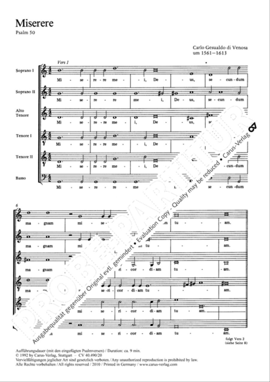 Miserere Choir scores gallery preview page 2