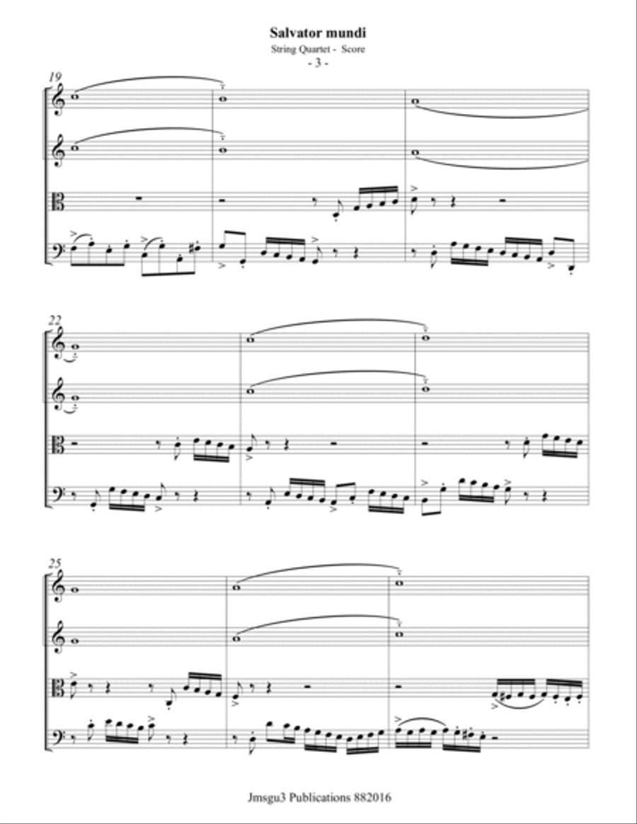 Bull: Salvator mundi for String Quartet - Score Only String Quartet scores gallery preview page 3