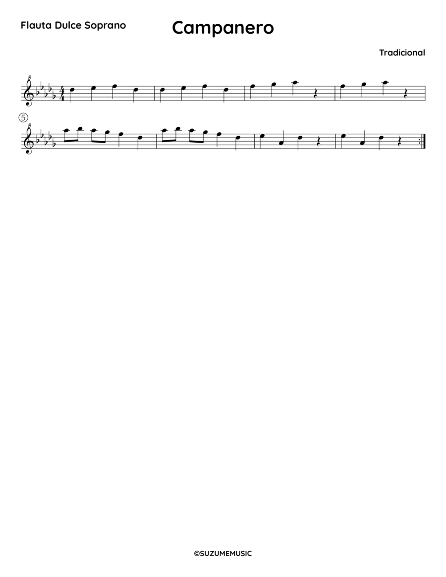 Campanero - Db Campanero - Db Flute Solo scores gallery preview page 1