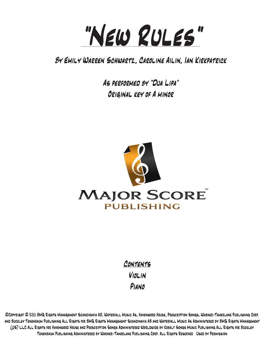 New Rules Violin Solo scores gallery preview page 1