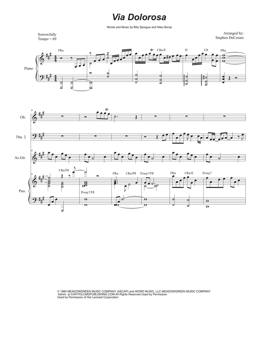 Via Dolorosa Via Dolorosa Trombone Duet scores gallery preview page 1