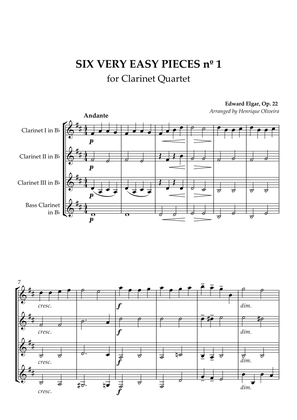 Six Very Easy Pieces nº 1 (Andante) - for Clarinet Quartet