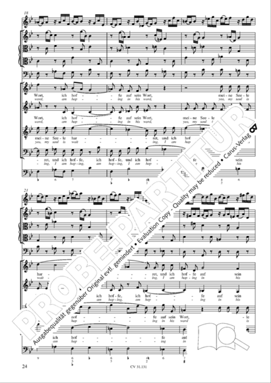 Form the deep, Lord, cried I, Lord, to Thee (Aus der Tiefe rufe ich, Herr, zu dir) 4-Part scores gallery preview page 25