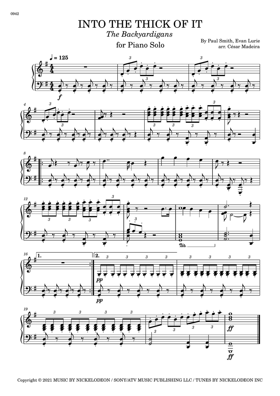 Into The Thick Of It Into The Thick Of It Piano Solo scores gallery preview page 1
