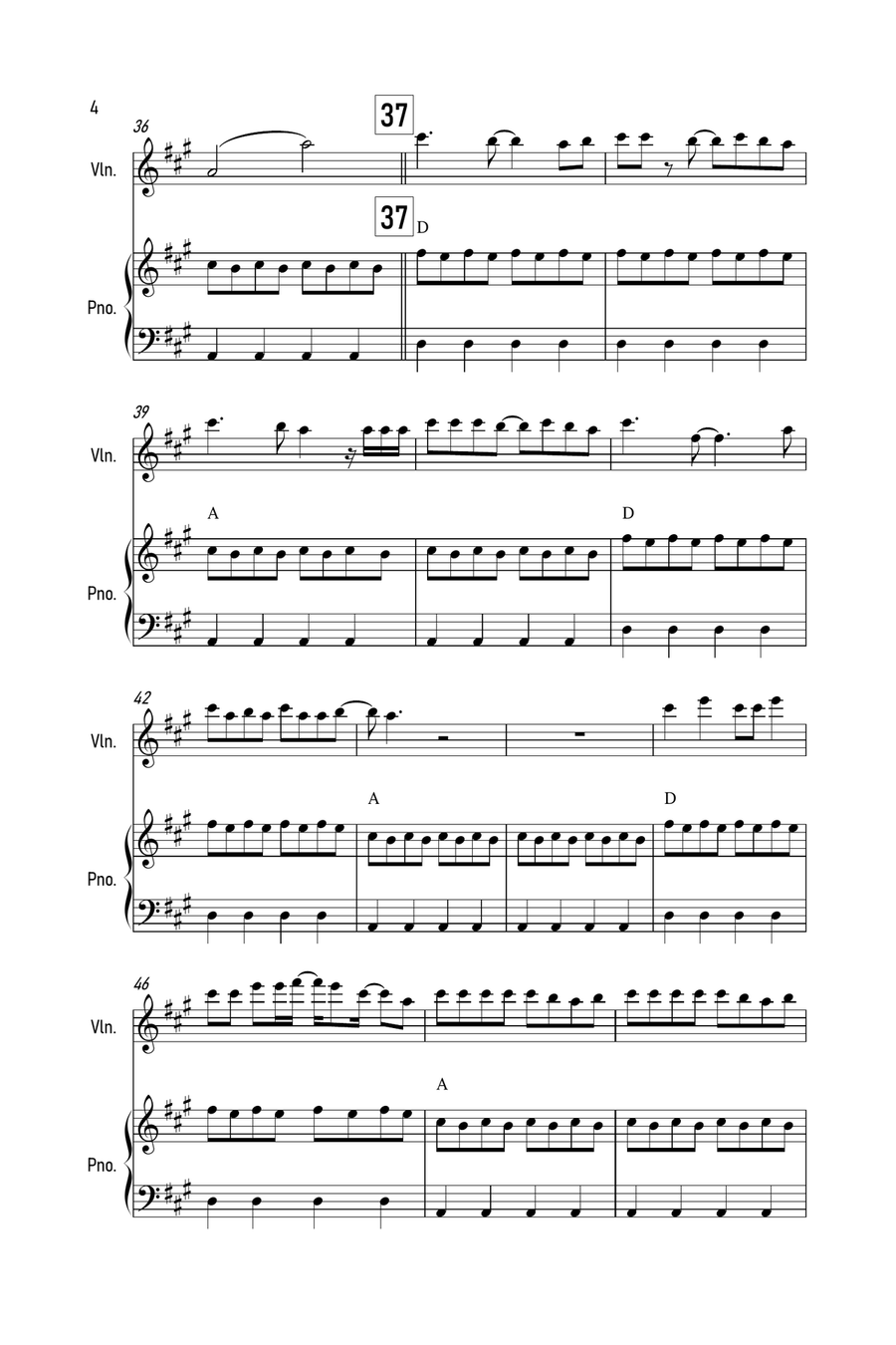 Deja Vu Violin Solo scores gallery preview page 4