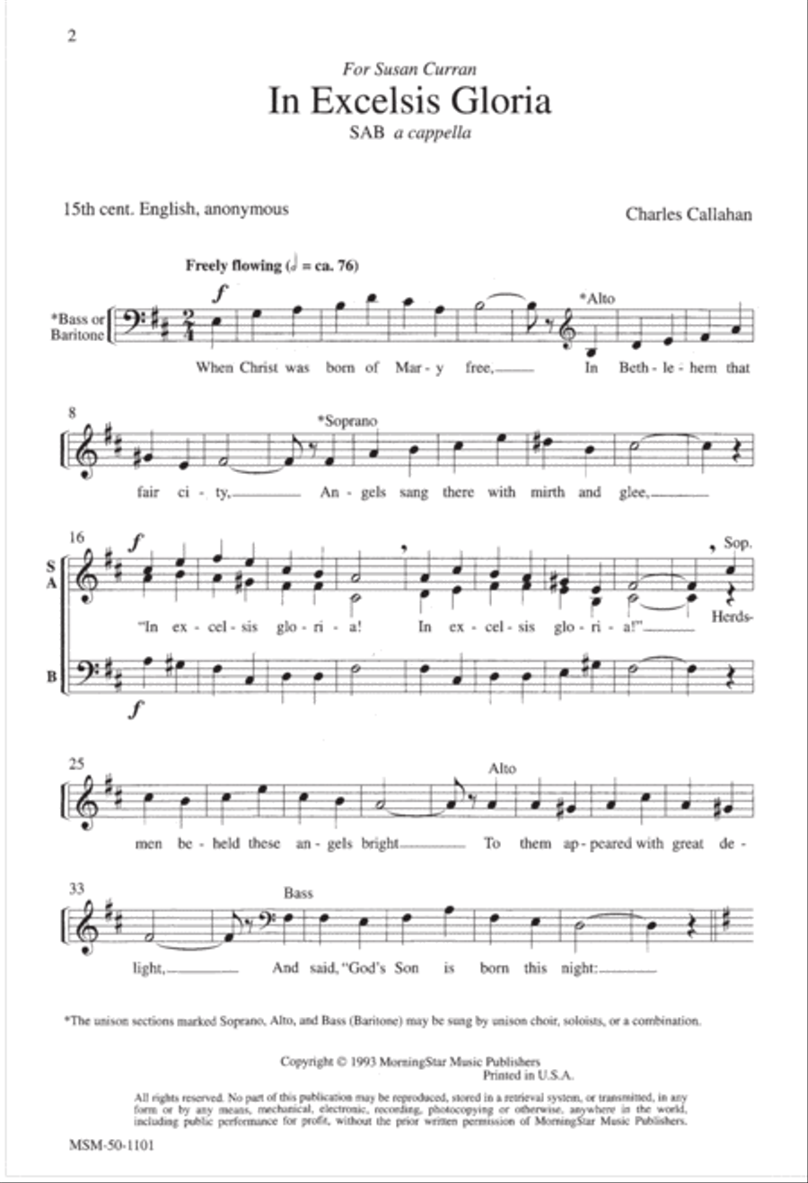 In Excelsis Gloria In Excelsis Gloria 3-Part scores gallery preview page 2