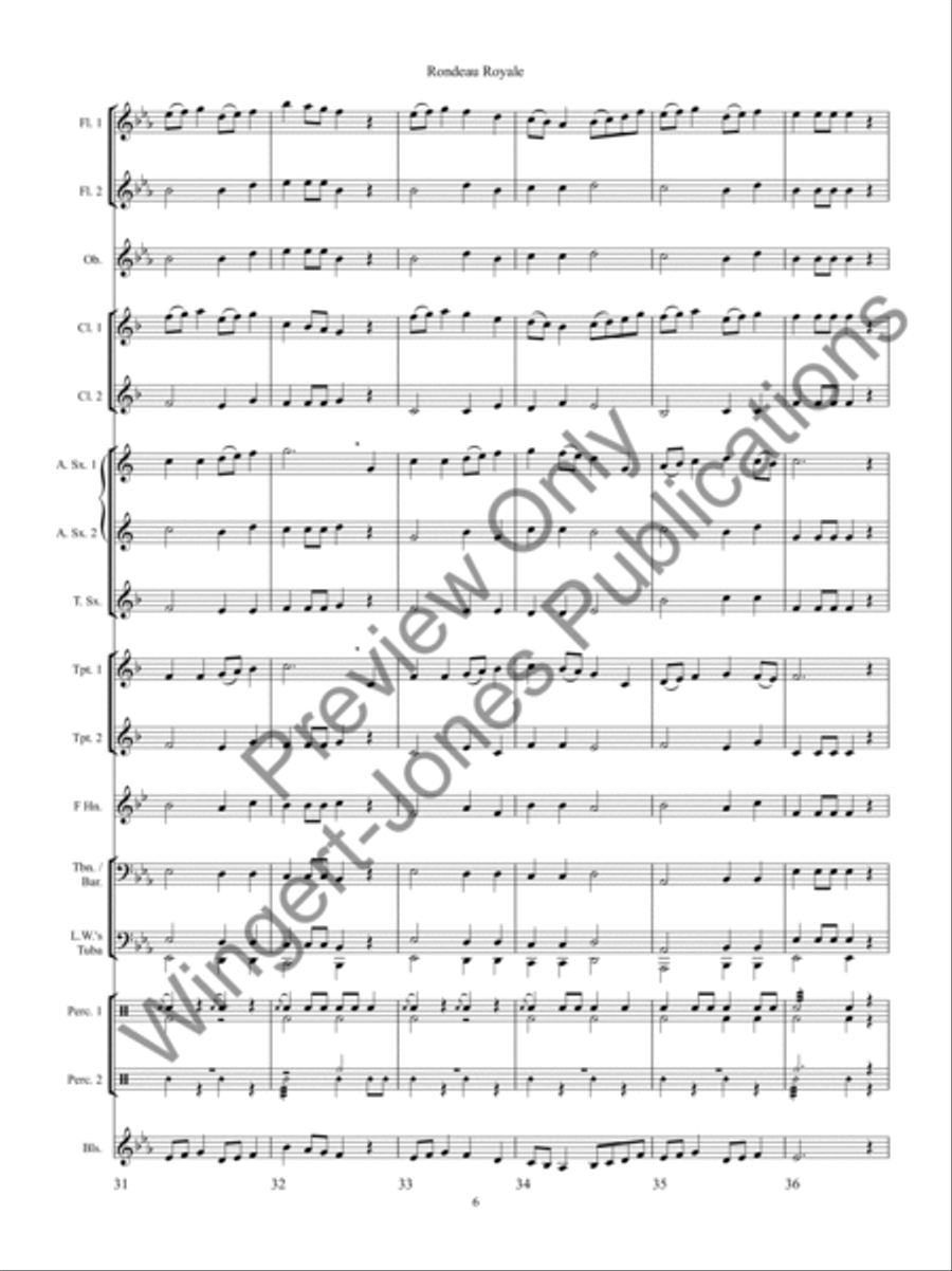 Rondeau Royale Concert Band scores gallery preview page 10