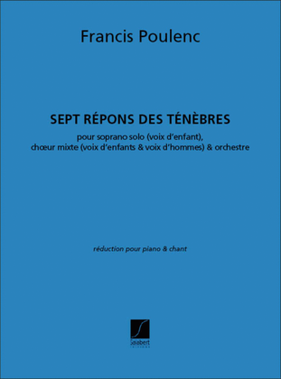 Book cover for 7 Repons Des Tenebres Chant-Piano Reduction