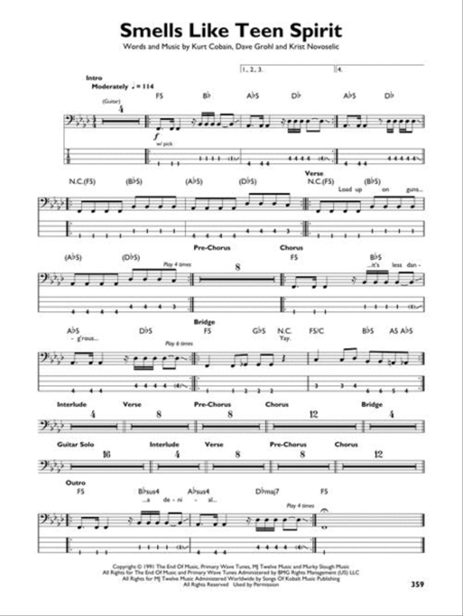 The Bassist's Fake Book Bass Guitar Tablature scores gallery preview page 9