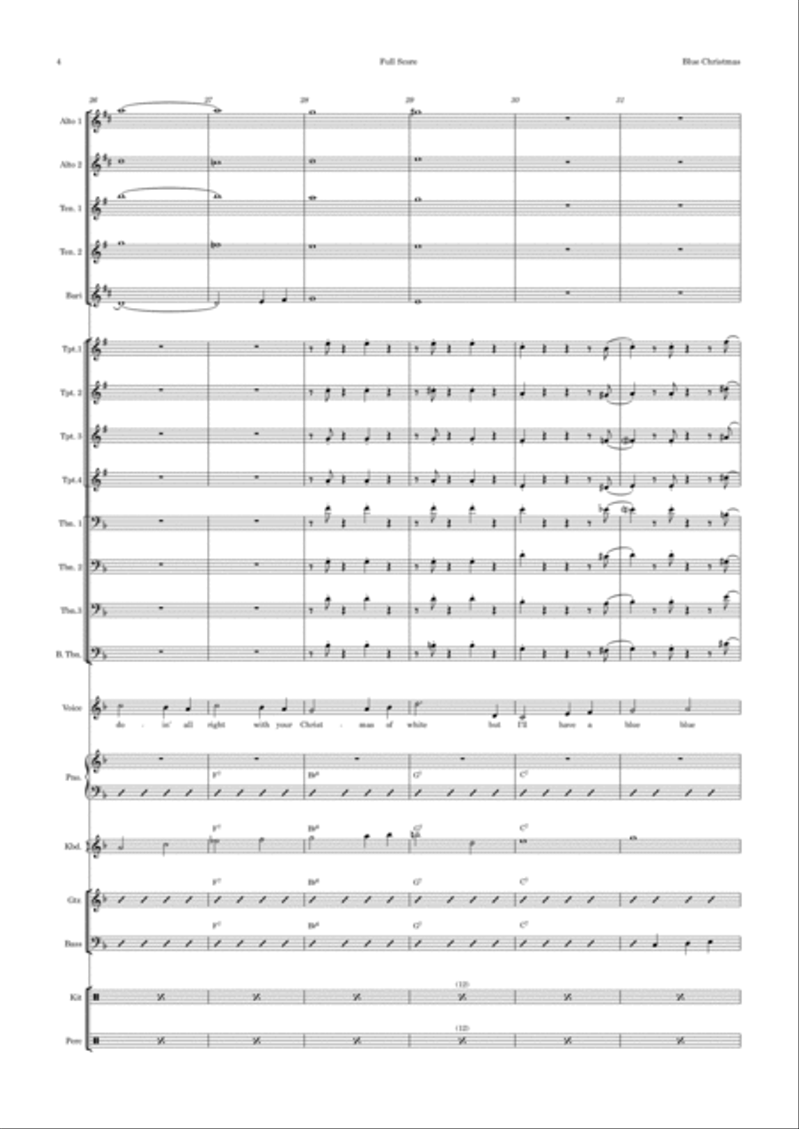 Blue Christmas Jazz Ensemble scores gallery preview page 4
