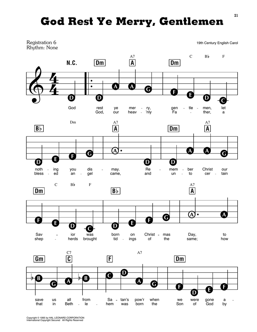 God Rest Ye Merry, Gentlemen Electronic Keyboard scores gallery preview page 1