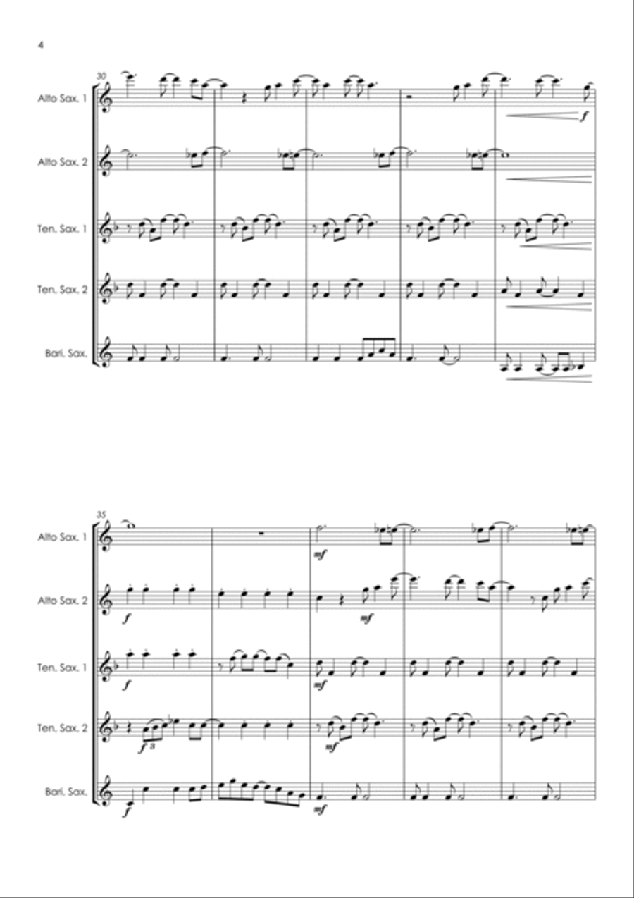 She's Electric She's Electric Saxophone Quintet scores gallery preview page 6