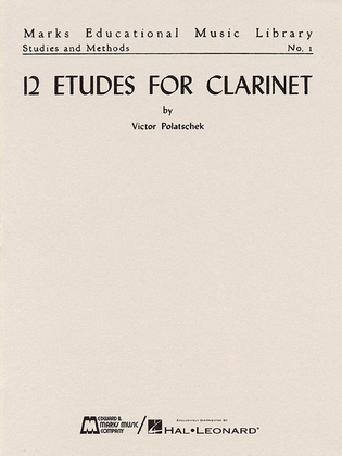 Book cover for 12 Etudes for Clarinet