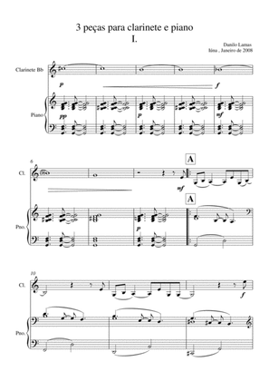 Three pieces for clarinet and piano