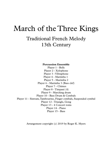 March of the Three Kings - Percussion Ensemble image number null
