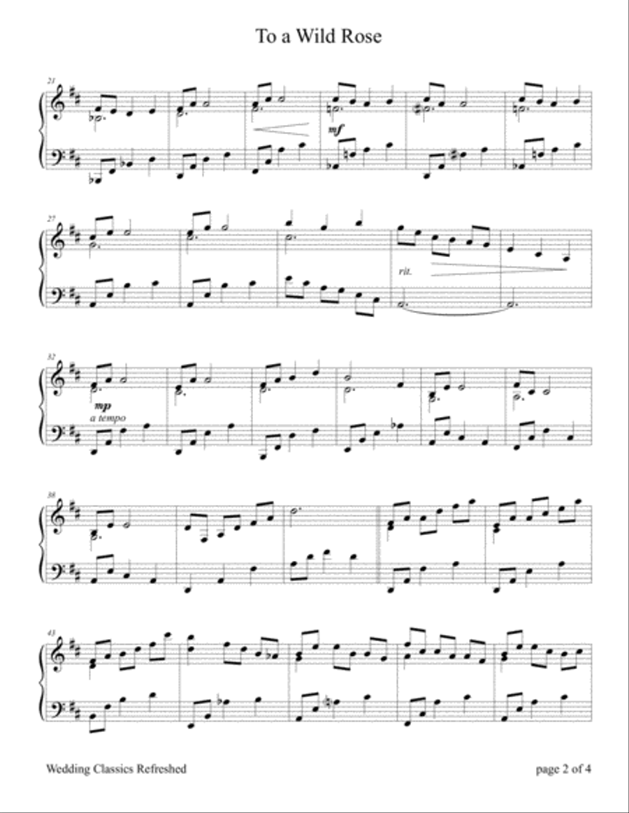 To a Wild Rose Piano Solo scores gallery preview page 2