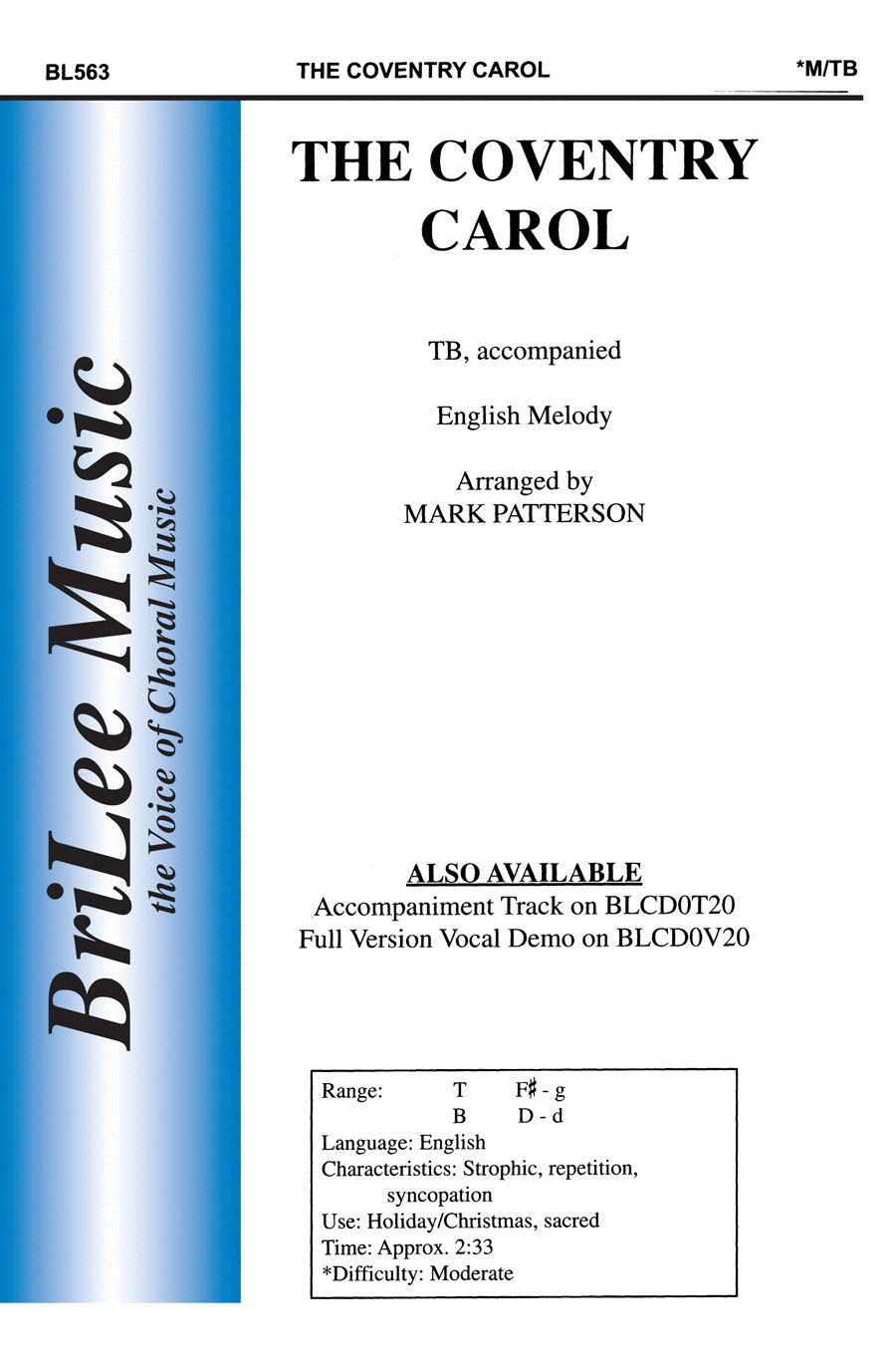 Coventry Carol Coventry Carol TB scores gallery preview page 1