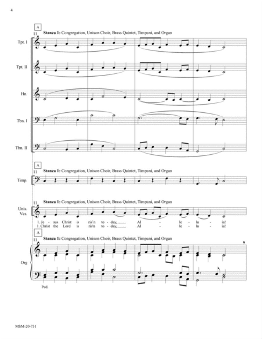 Easter Hymn Easter Hymn Unison Choir scores gallery preview page 4