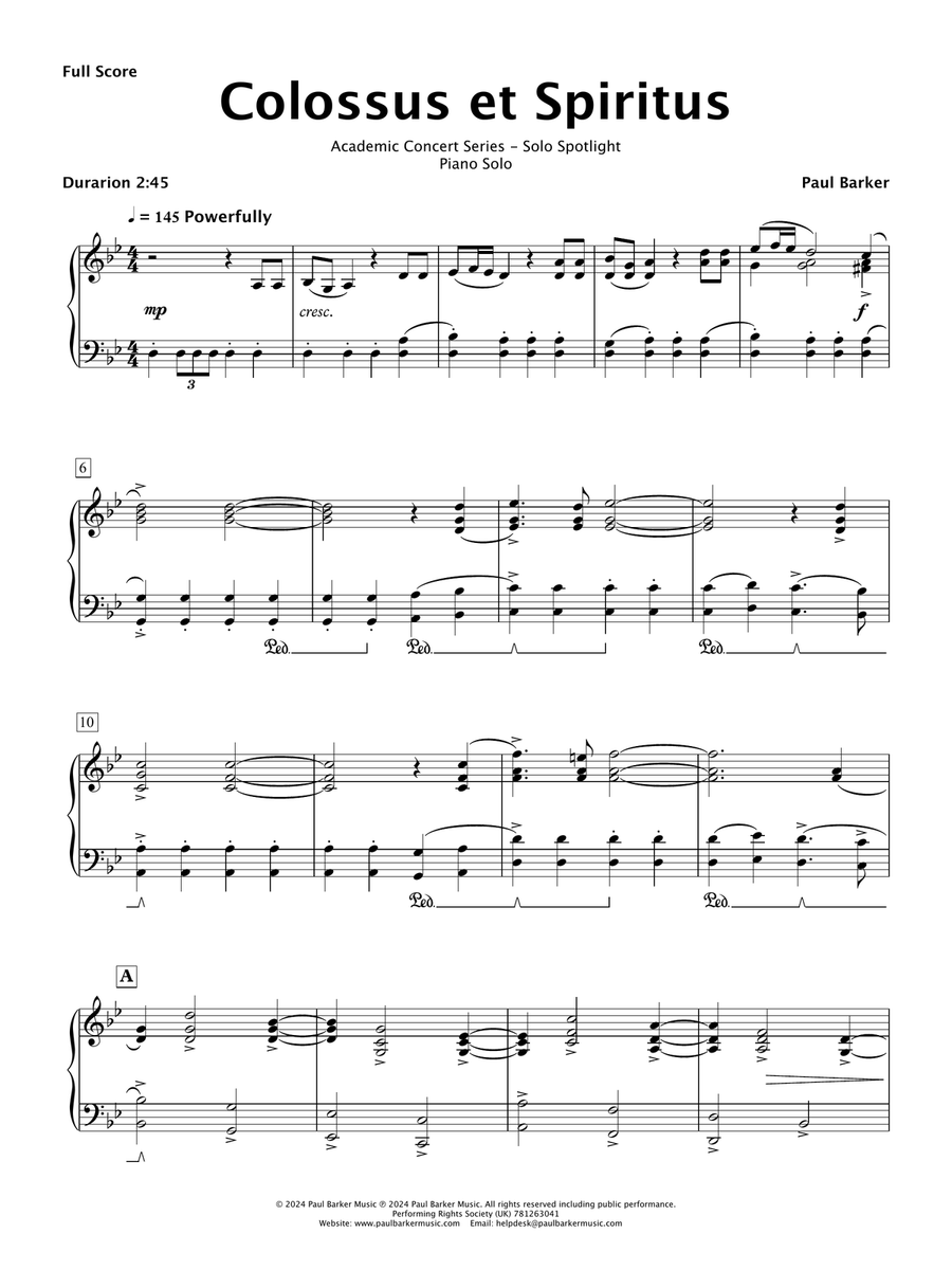 Colossus et Spiritus (Piano Solo) Piano Solo scores gallery preview page 2