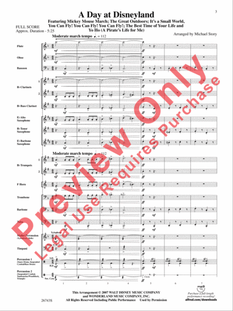 A Day at Disneyland A Day at Disneyland Concert Band scores gallery preview page 4