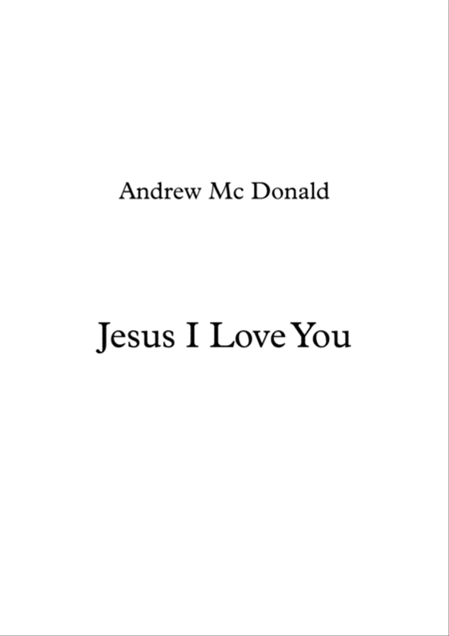 Jesus I Love You