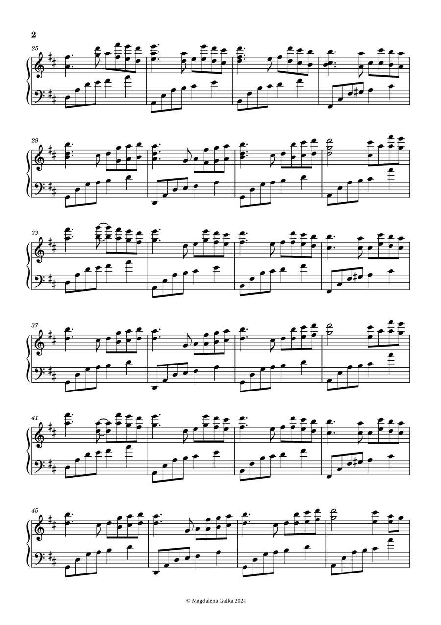 Pachelbel Canon in D Piano Solo scores gallery preview page 2