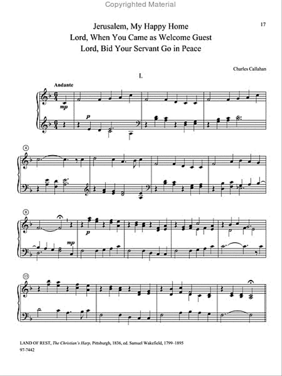 Variations on American Hymn Tunes for Keyboard Organ scores gallery preview page 11