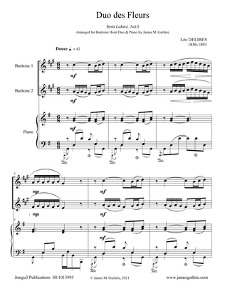 Delibes: Duo des Fleurs for Baritone Horn Duo & Piano
