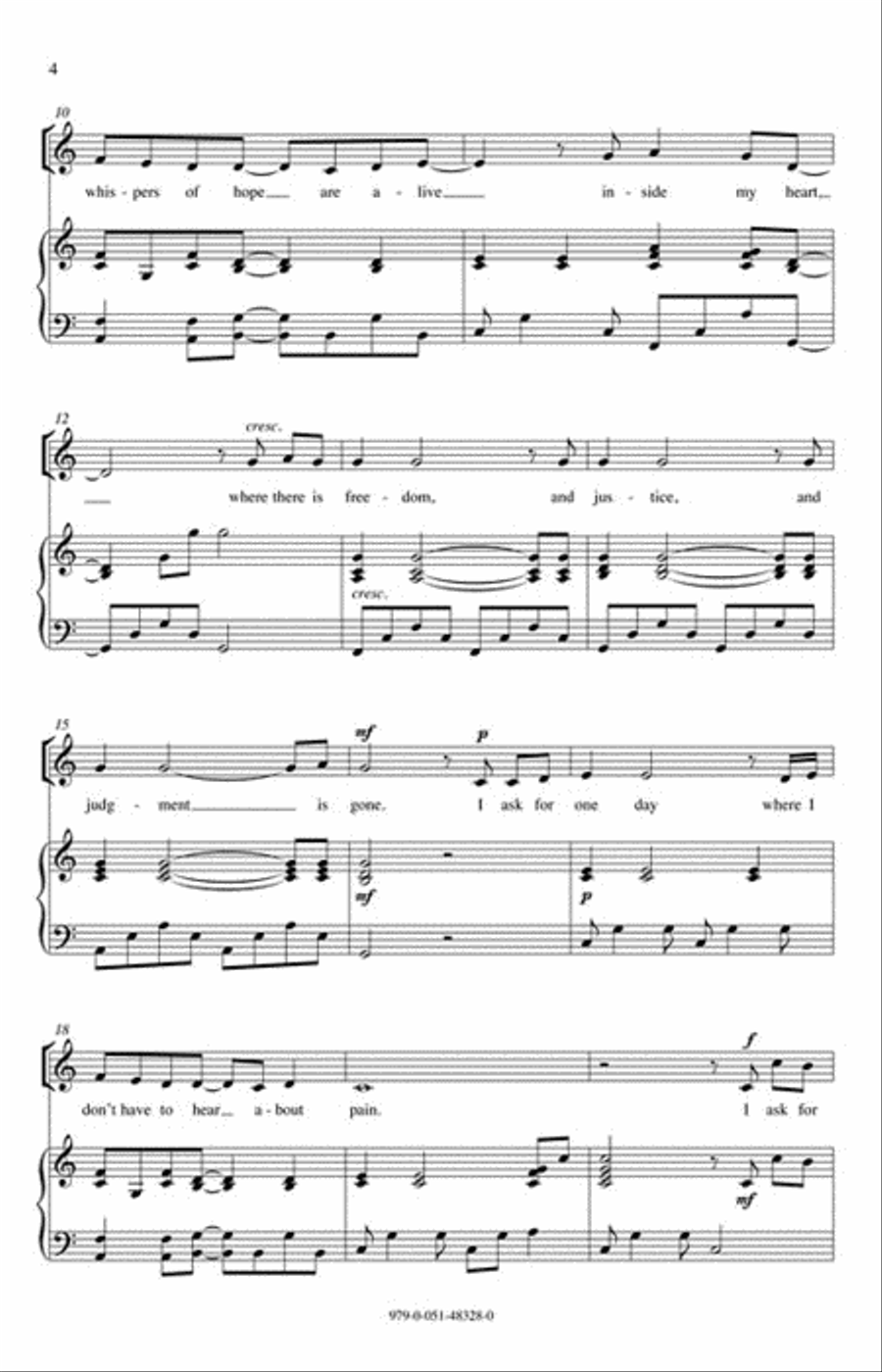 I Ask for One Day Unison Choir scores gallery preview page 3