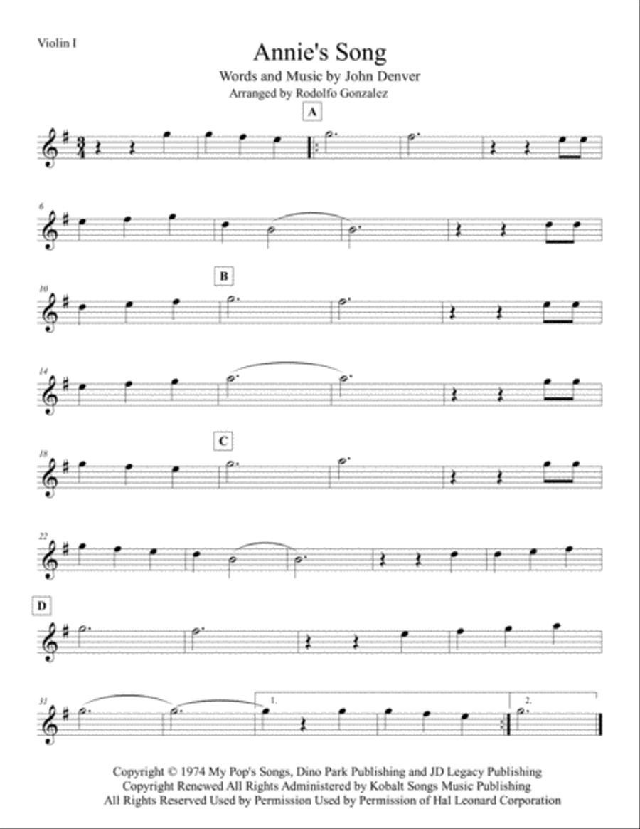 Annie's Song Annie's Song String Orchestra scores gallery preview page 3