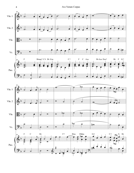 Ave Verum Corpus (String Quartet - Piano accompaniment) image number null