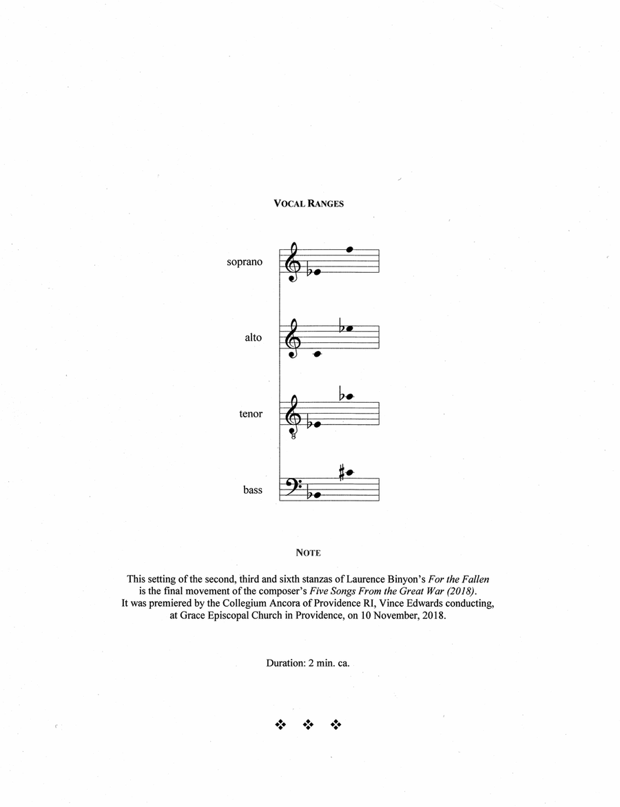 Ode to Remembrance (2018) 4-Part scores gallery preview page 2