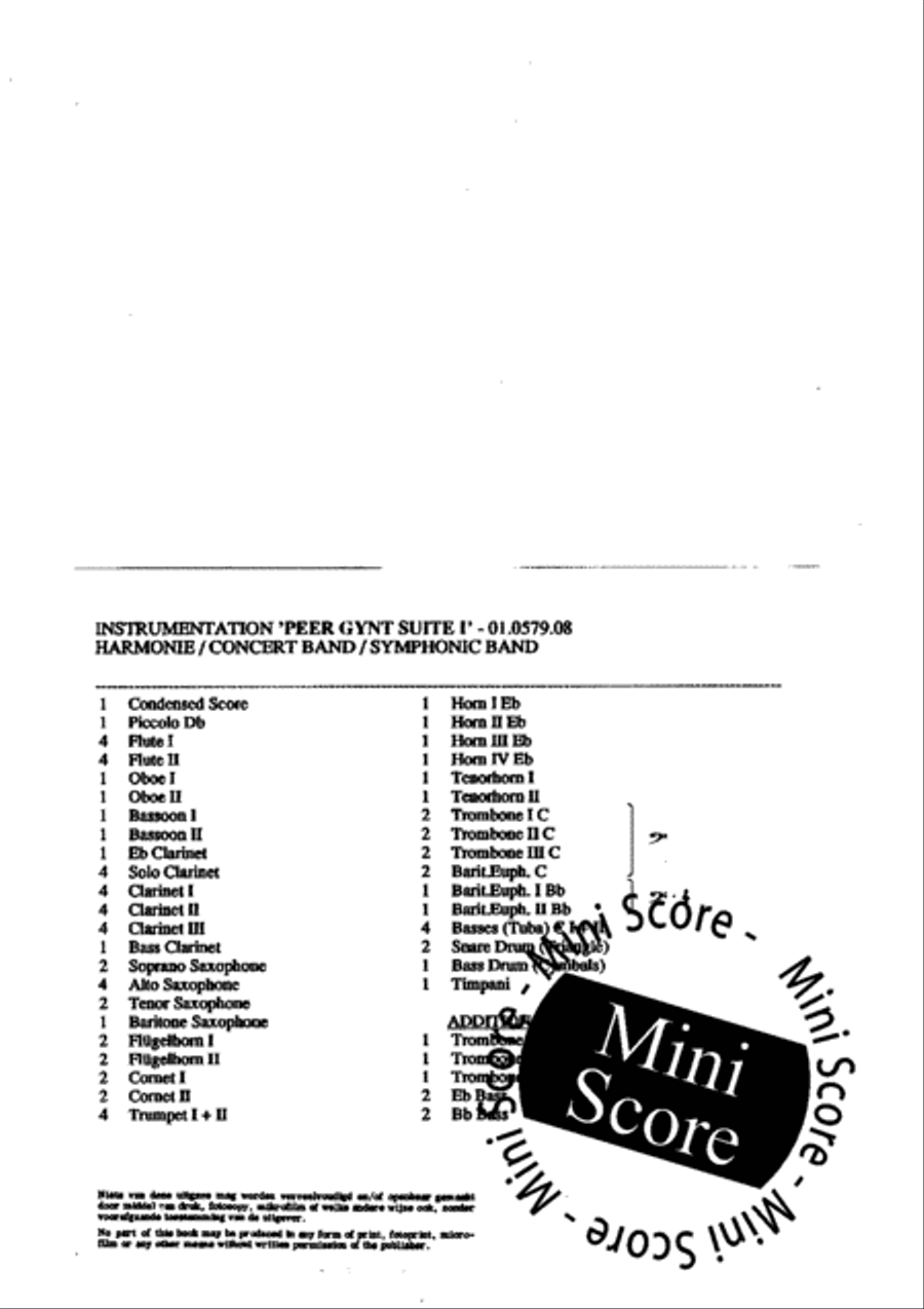 Peer Gynt Suite No 1 Concert Band scores gallery preview page 4