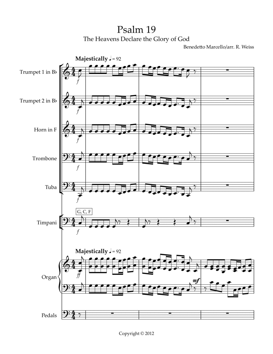 Psalm 19 Psalm 19 Small Ensemble scores gallery preview page 1