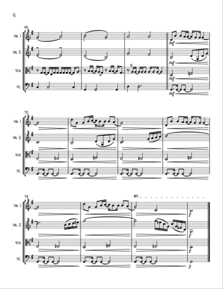 Baba Yetu Baba Yetu String Quartet scores gallery preview page 6