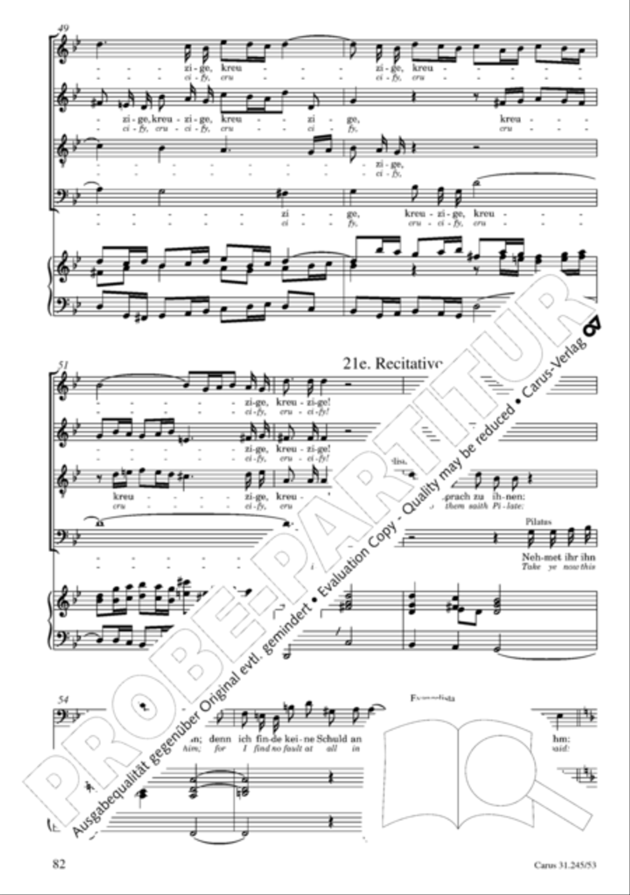St. John Passion (Johannes-Passion) 4-Part scores gallery preview page 83